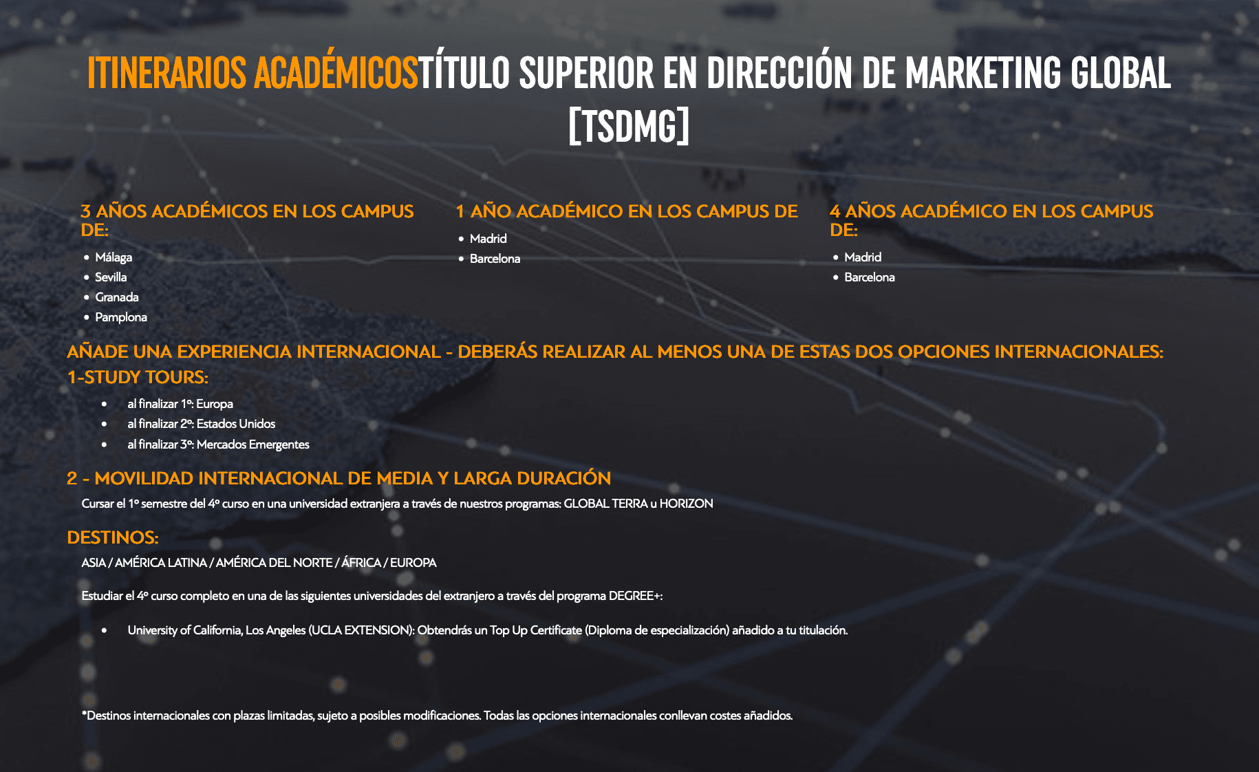 Itinerario académico Título Superior en Dirección de Marketing Global ESIC Sevilla